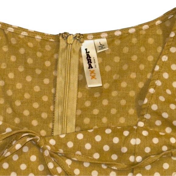 LARA Charming French Flirty Polka Dot Mustard Yellow Rockabilly 50’s Dress - Picture 11 of 11